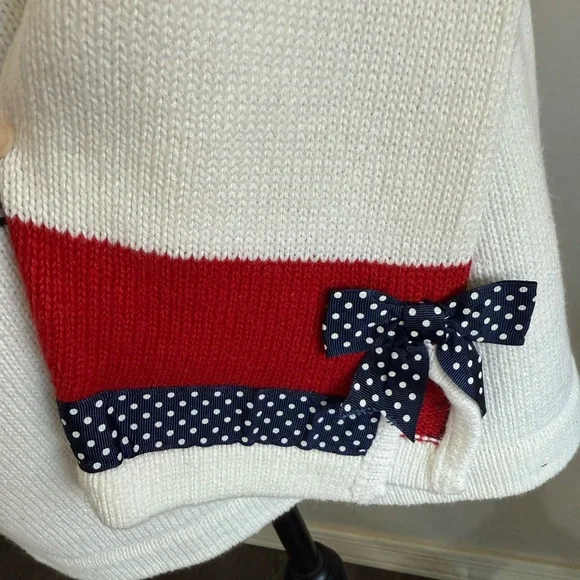 Storybook Knits Cream Starts and Stripes Sweater. Size Large - Picture 5 of 7